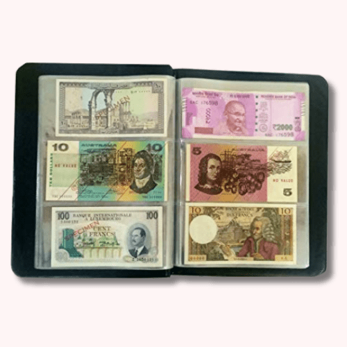 Currency Note Collection Album for 90 Notes (Black)